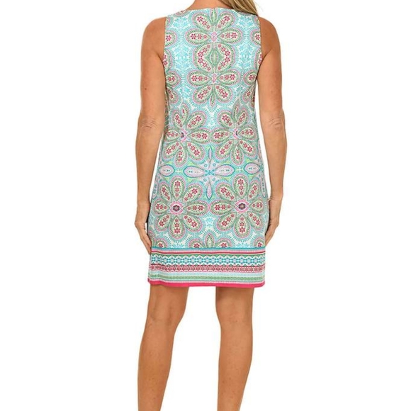 🐰LONDON TIMES Cotton Sateen Floral Bursts Shift - Picture 5 of 7